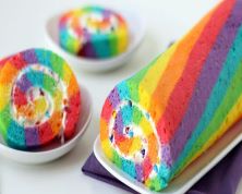 SUMMER CELEBRATON rainbow sponge roll cake